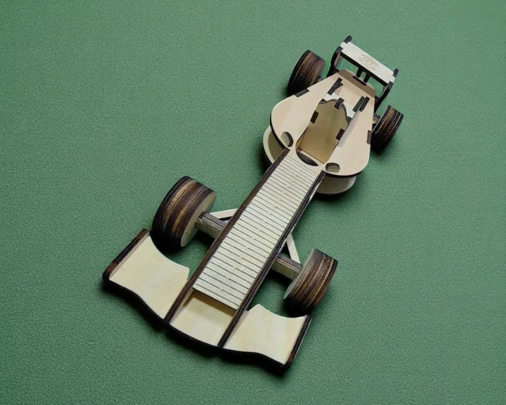 Laser Cut F1 Race Car 3D Wooden Puzzle