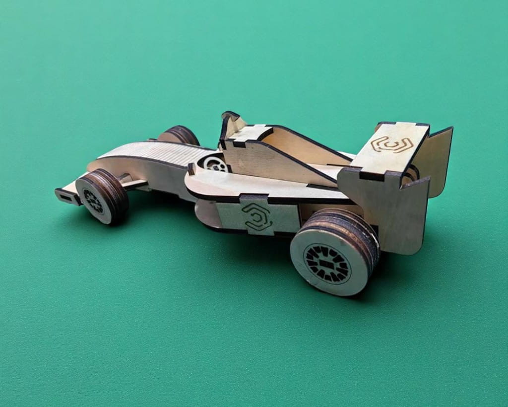 Laser Cut F1 Race Car 3D Wooden Puzzle