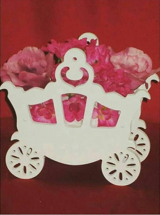 Laser Cut Flower Carriage Decoration