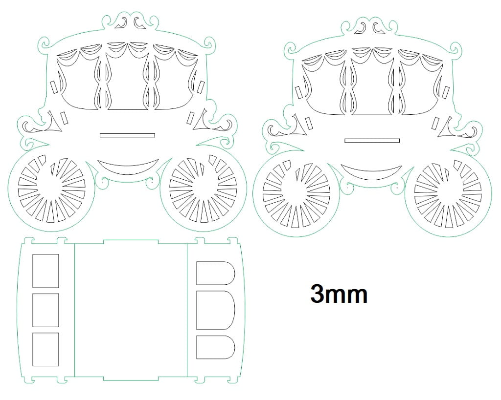 Laser Cut Curtain Wedding Carriage