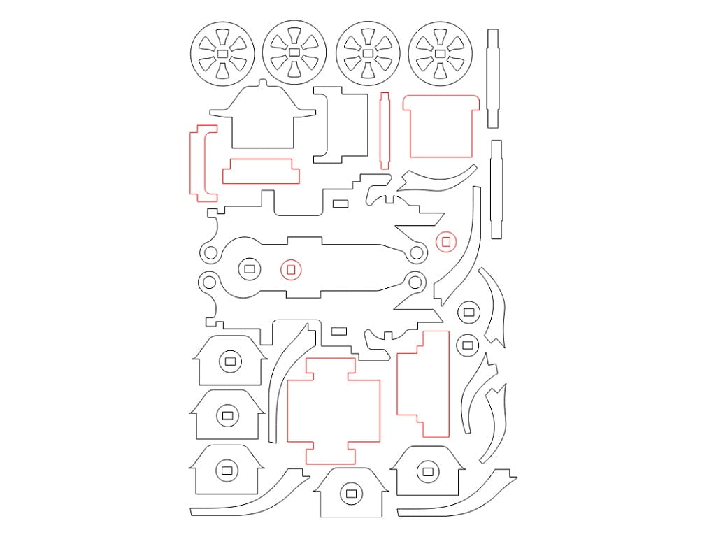 Laser Cut Ford T 3D Puzzle Toy Car