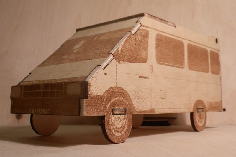 Laser Cut Gazelle Van 3D Puzzle Kit