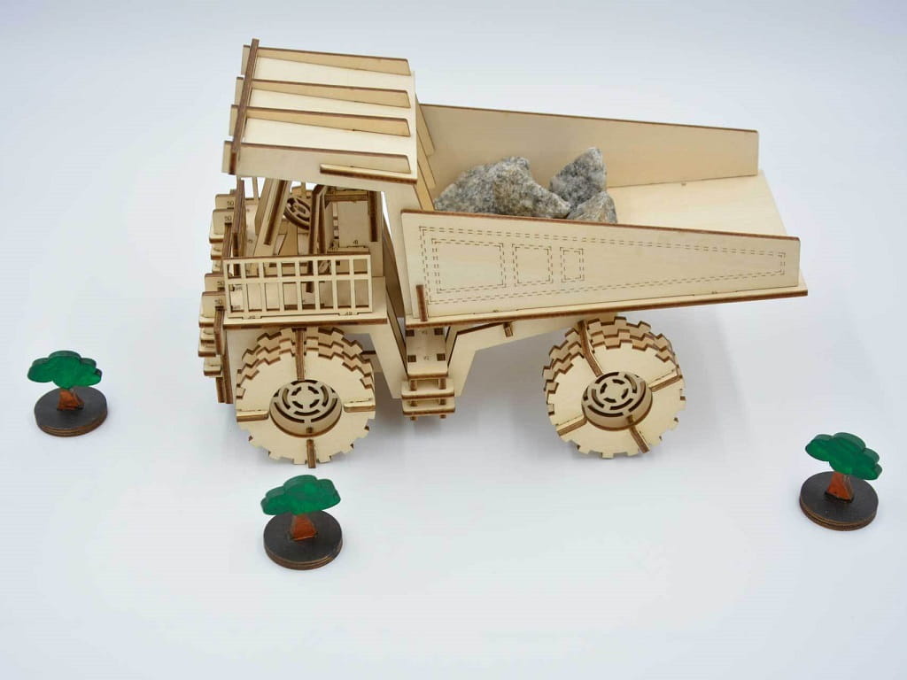 Laser Cut Haul Truck 3D Puzzle Kit