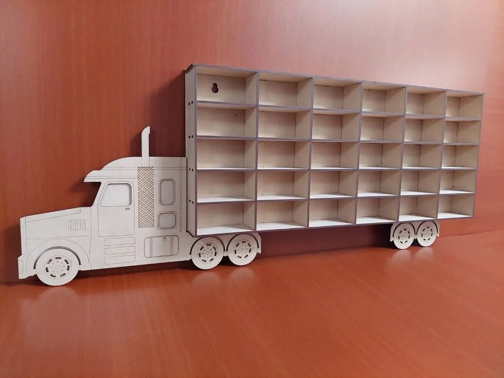 Laser Cut Hot Wheels Truck Shelf