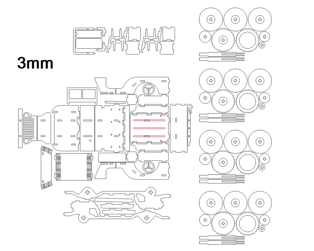 Laser Cut Jeep 3D Puzzle Woodcraft Construction Kit