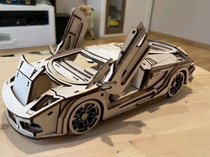 Laser Cut Lamborghini Murcielago 3D Puzzle