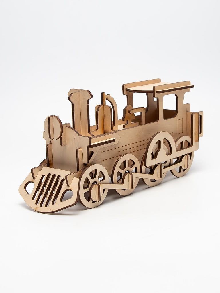 Laser Cut Locomotive 3D Wooden Construction Kit