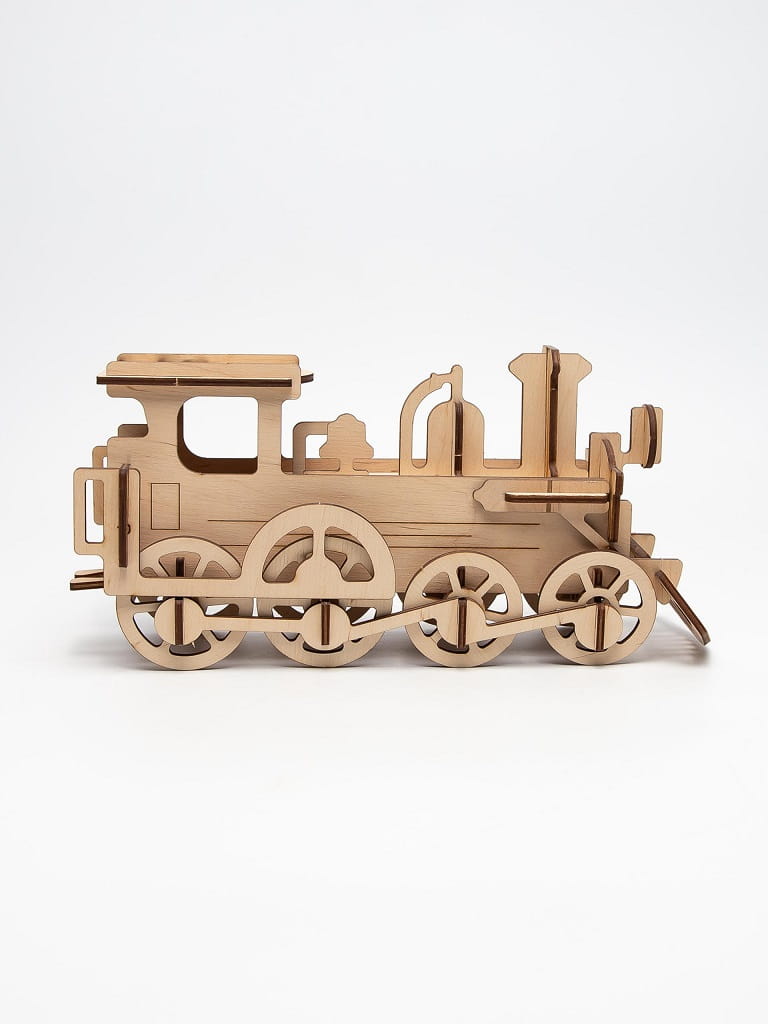 Laser Cut Locomotive 3D Wooden Construction Kit