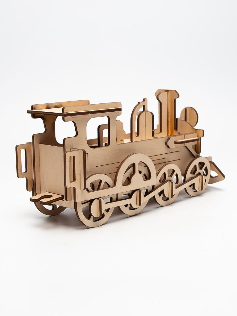 Laser Cut Locomotive 3D Wooden Construction Kit