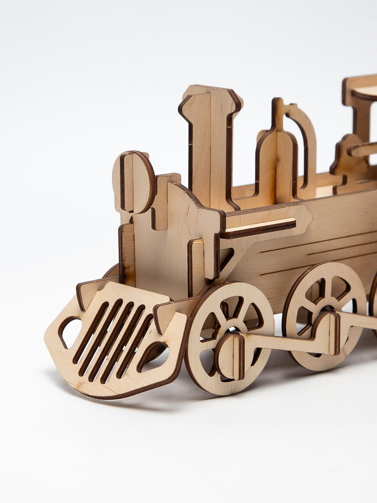 Laser Cut Locomotive 3D Wooden Construction Kit