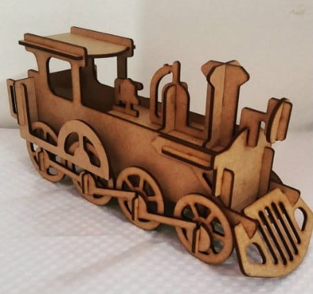 Laser Cut Locomotive 3D Wooden Construction Kit