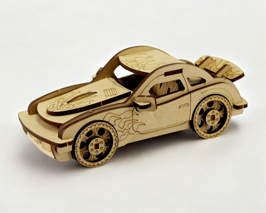 Laser Cut Porsche 3D Wood Puzzle