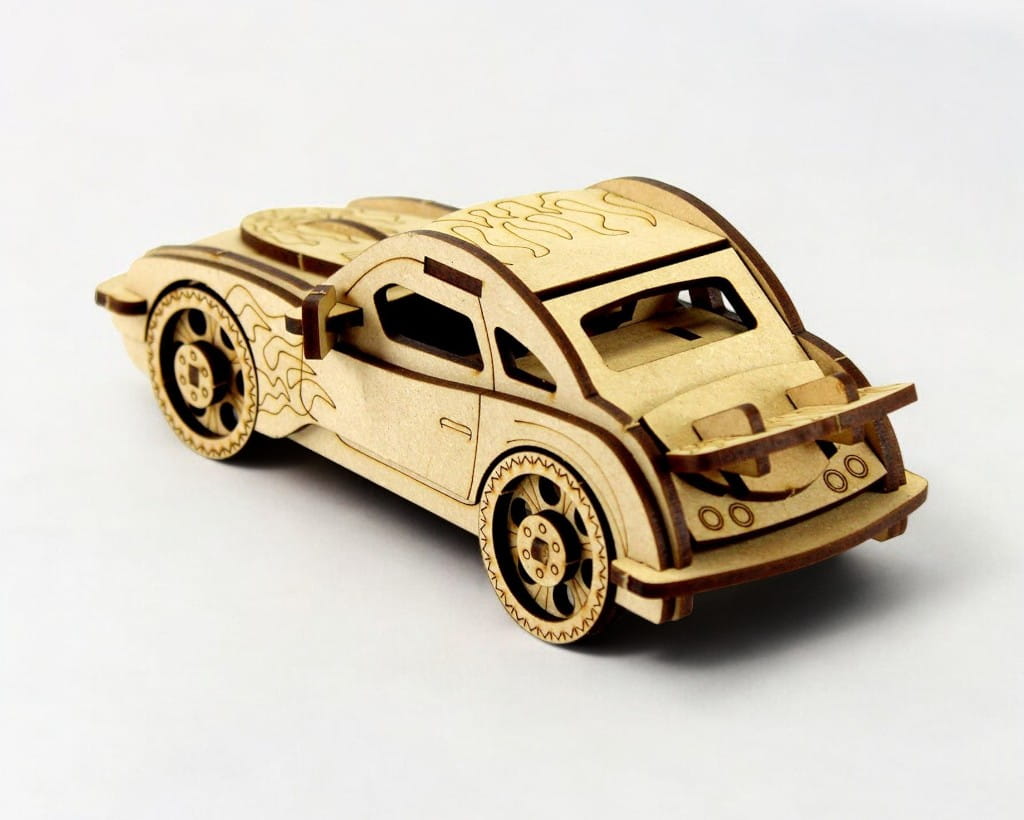 Laser Cut Porsche 3D Wood Puzzle