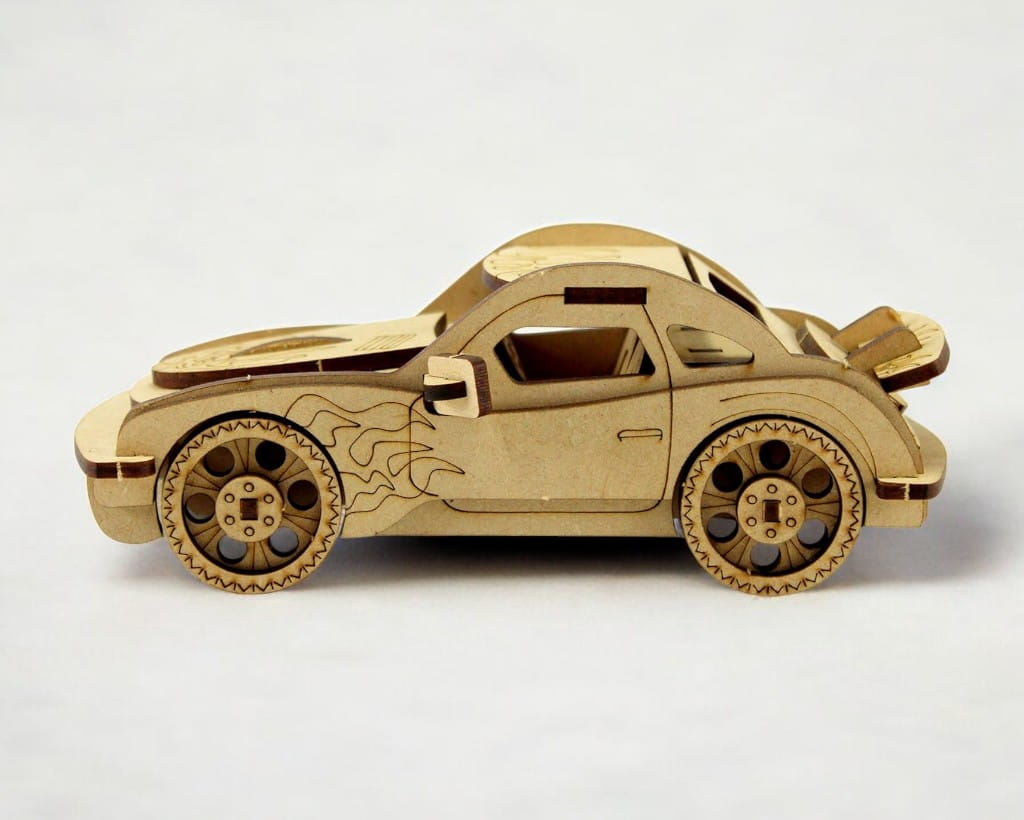 Laser Cut Porsche 3D Wood Puzzle