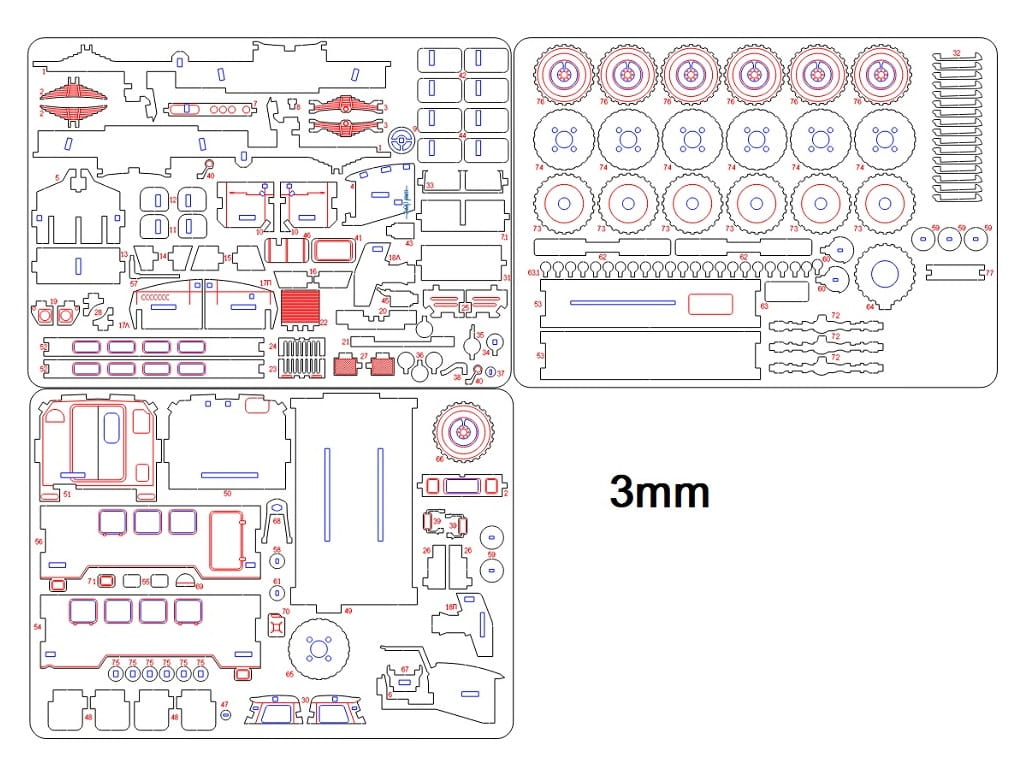 Laser Cut Russian Army Vehicle Ural 4320 3D Puzzle Wood Model