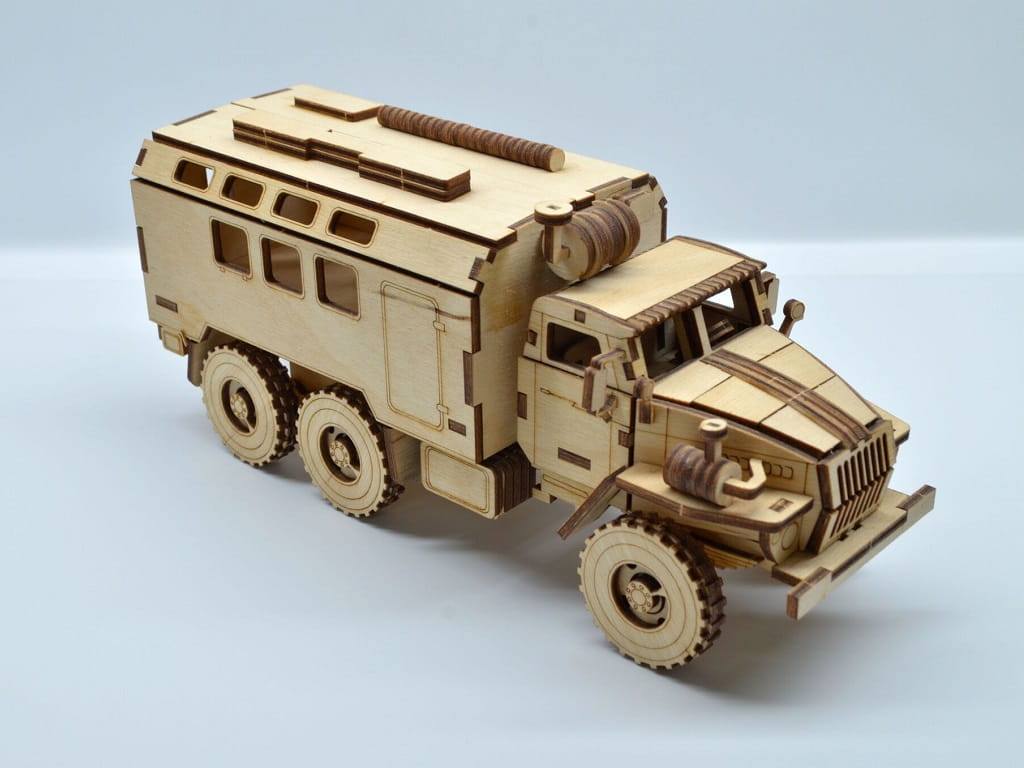 Laser Cut Russian Army Vehicle Ural 4320 3D Puzzle Wood Model