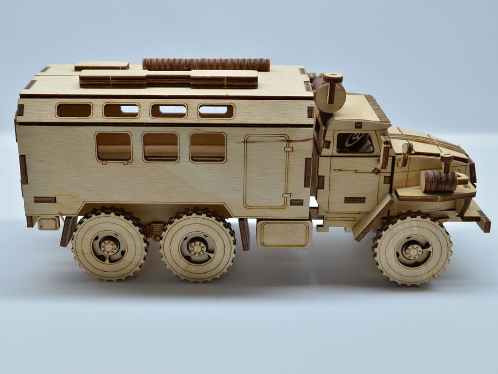 Laser Cut Russian Army Vehicle Ural 4320 3D Puzzle Wood Model