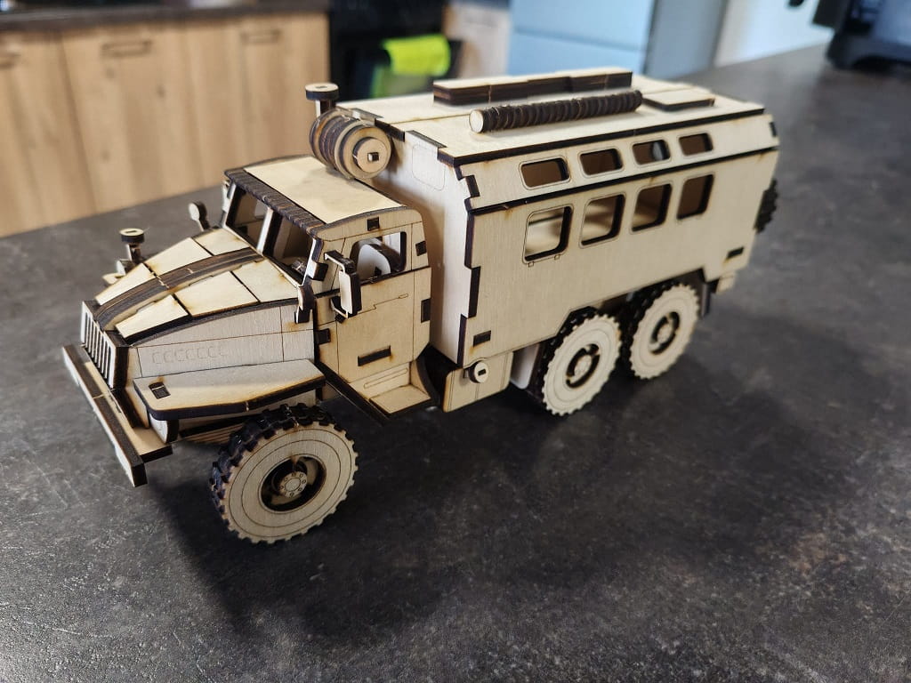 Laser Cut Russian Army Vehicle Ural 4320 3D Puzzle Wood Model