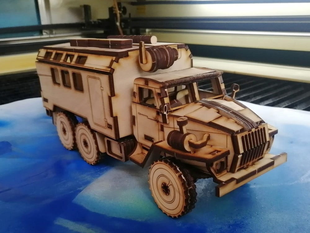 Laser Cut Russian Army Vehicle Ural 4320 3D Puzzle Wood Model