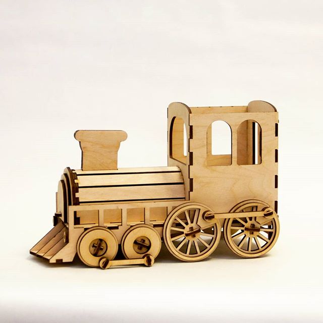 Laser Cut Steam Locomotive Desk Organizer