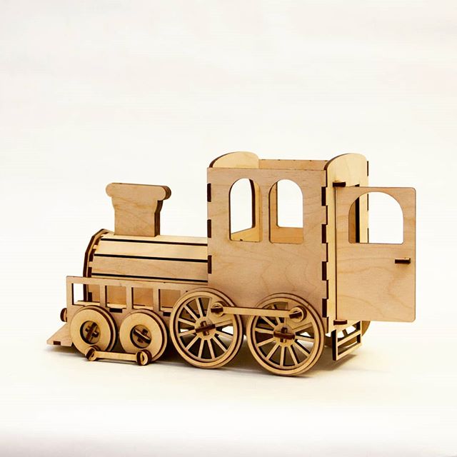 Laser Cut Steam Locomotive Desk Organizer