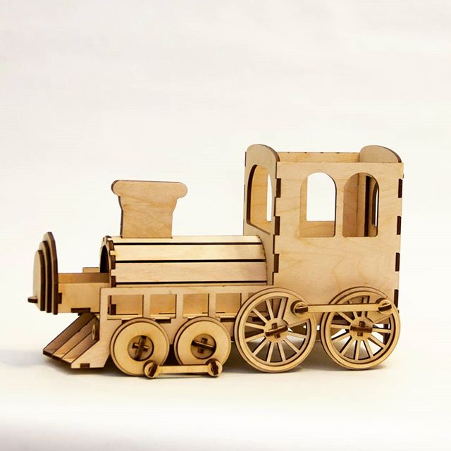 Laser Cut Steam Locomotive Desk Organizer