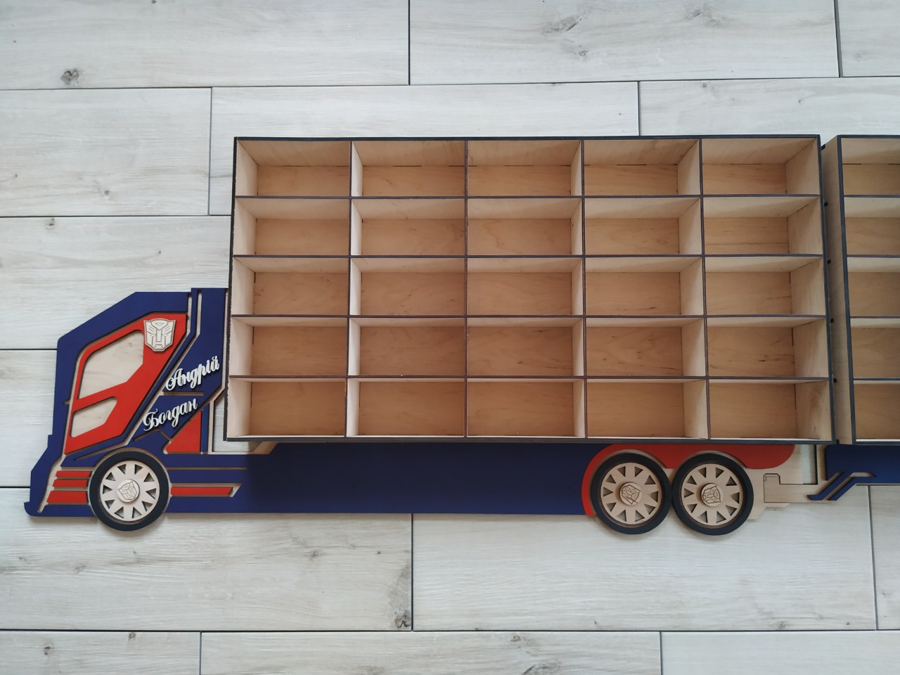 Laser Cut Toy Car Storage Transformer Truck