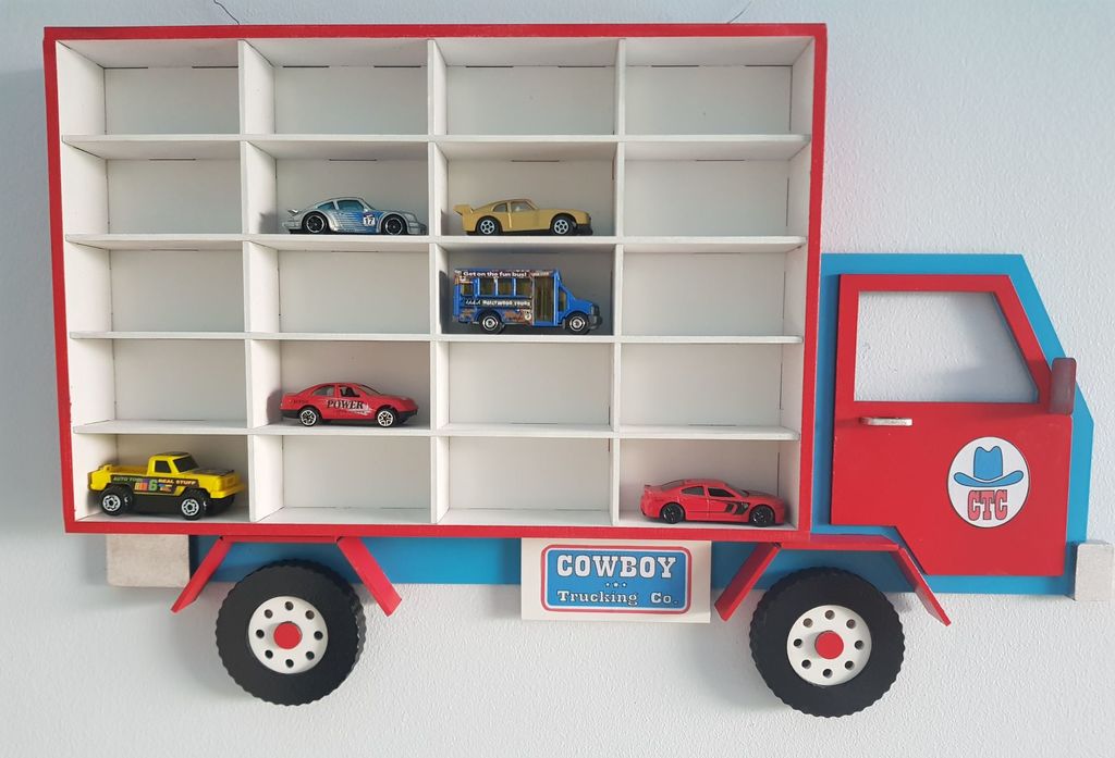 Laser Cut Toy Car Storage Truck Shelf