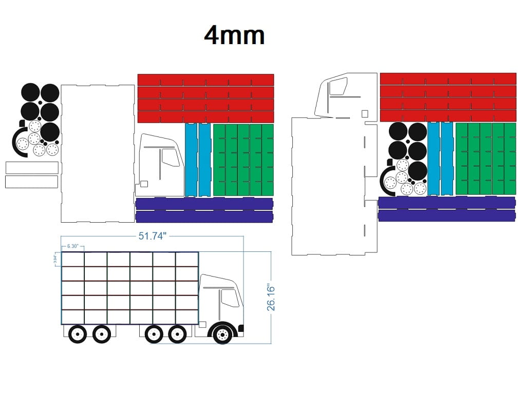 Laser Cut Wall Mounted Hot Wheels Storage Truck Shelf