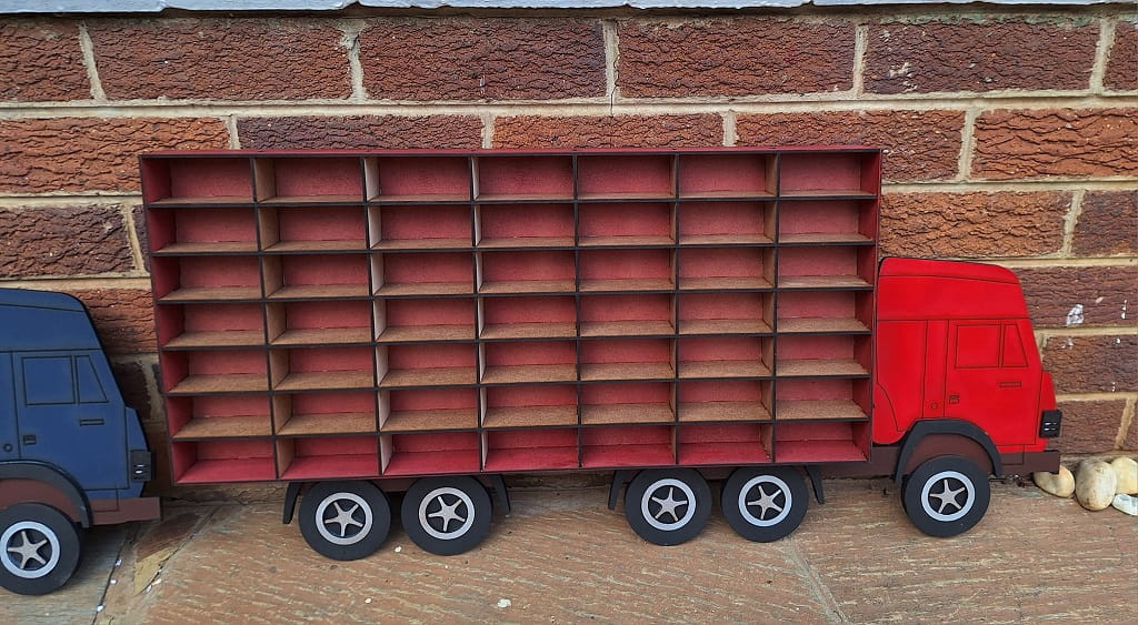 Laser Cut Wood Toy Car Storage Organizer Truck