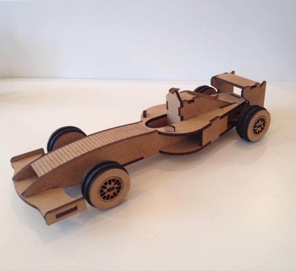 Laser Cut Woodcraft Construction Kit Formula 1 Car
