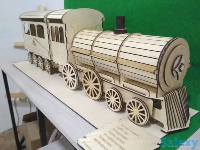 Laser Cut Wooden Toy Train 3D Puzzle Kit