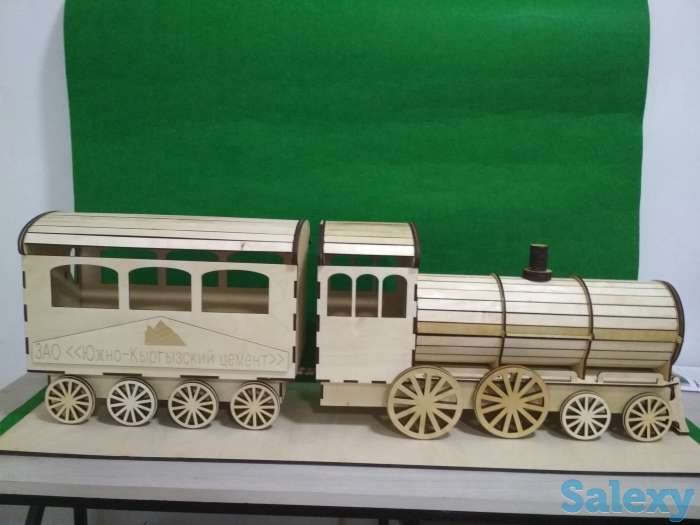 Laser Cut Wooden Toy Train 3D Puzzle Kit