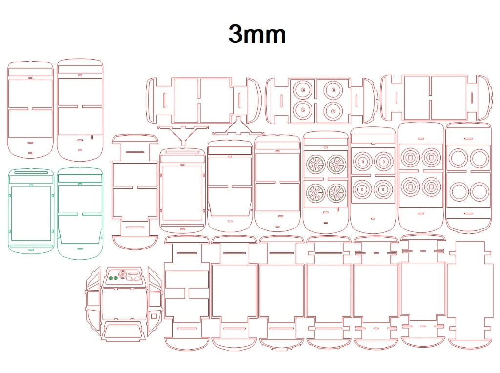 Laser Cut Volkswagen Gol G3 Car 3D Puzzle Kit