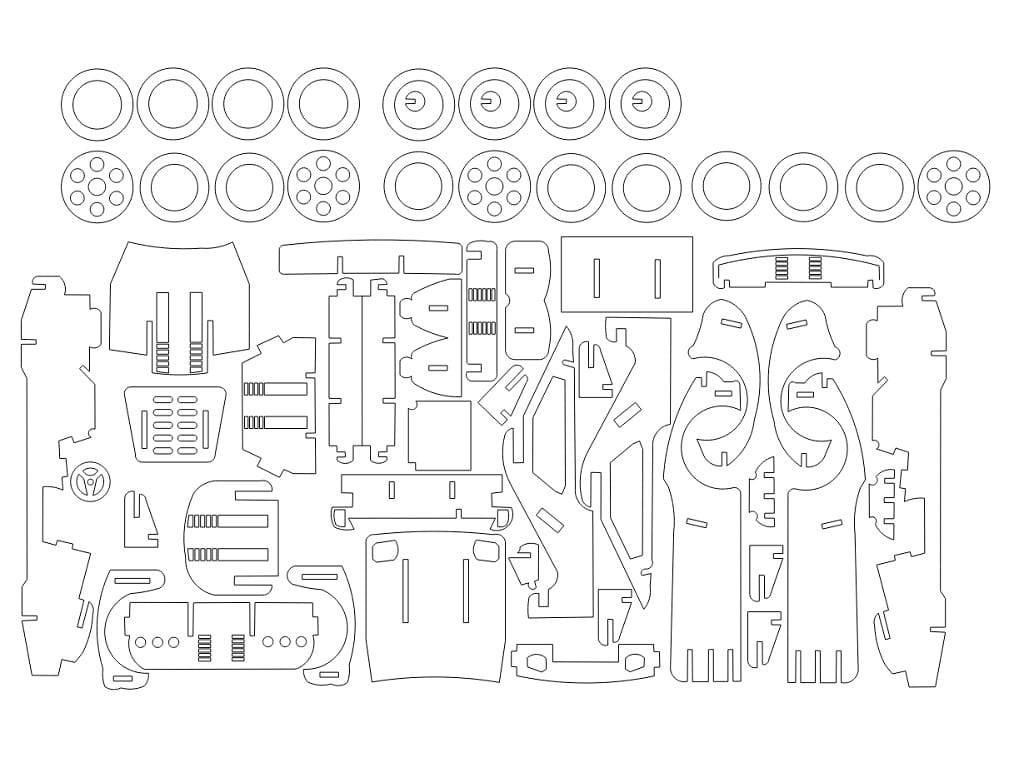 Laser Cut Car 1 Sports Car 3D Puzzle