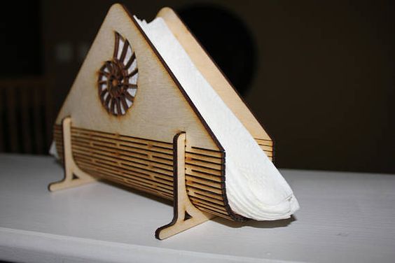 Laser Cut Decorative Wooden Napkin Holder