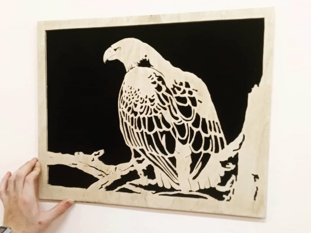 Laser Cut Eagle 3D Layered  Wood Wall Art