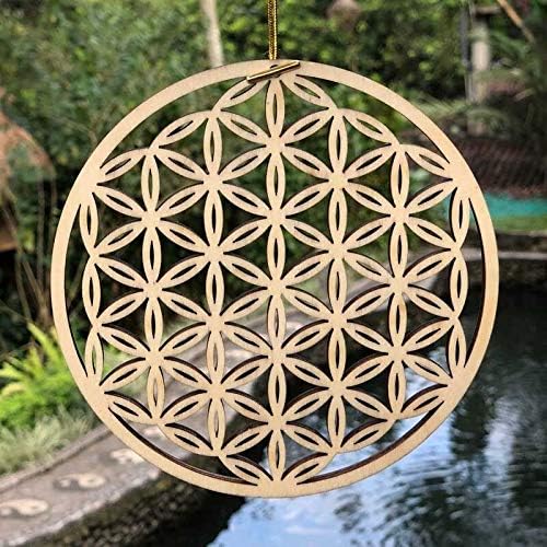 Laser Cut Flower of Life Wooden Coaster
