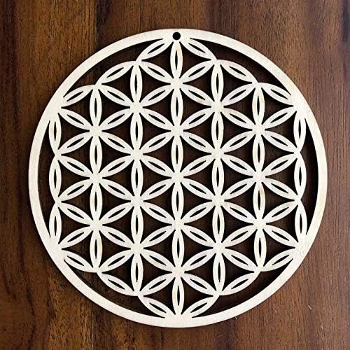 Laser Cut Flower of Life Wooden Coaster