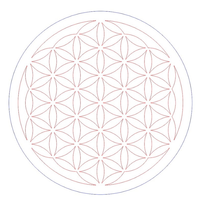 Laser Cut Flower of Life Wooden Coaster