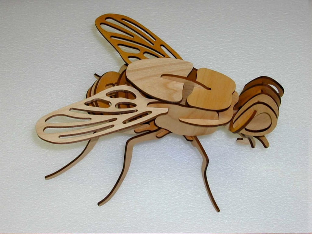 Laser Cut Fly 3D Wooden Puzzle