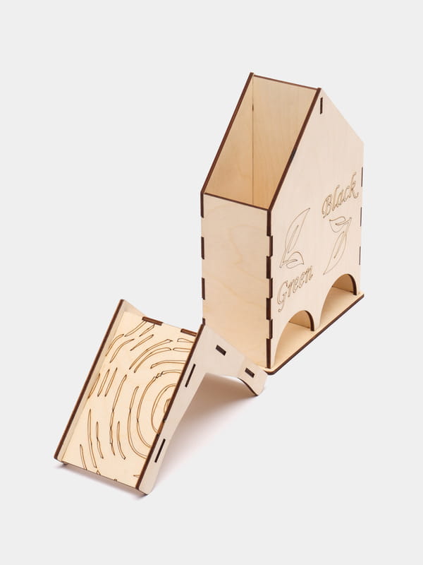 Laser Cut Green and Black Tea Bag Dispenser