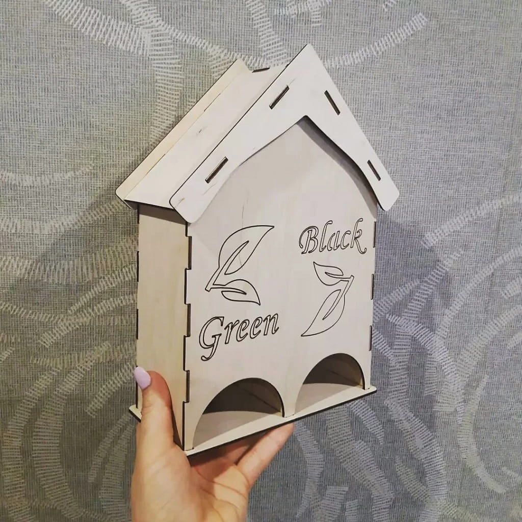 Laser Cut Green and Black Tea Bag Dispenser