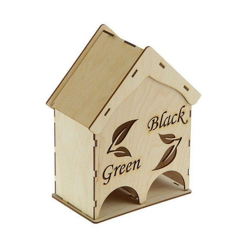 Laser Cut Green and Black Tea Bag Dispenser