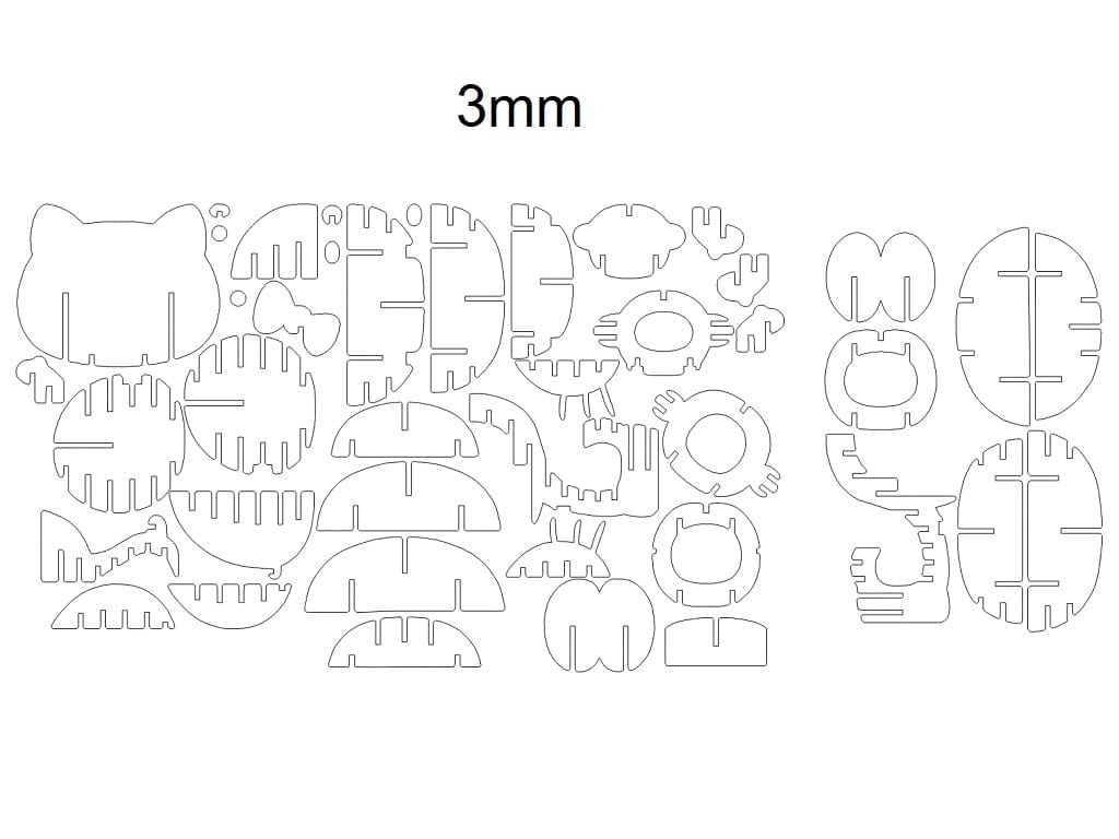 Laser Cut Hello Kitty 3D Wooden Puzzle