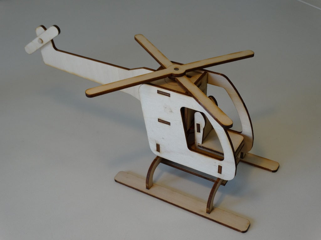 Laser Cut Motorized Helicopter 3D Puzzle