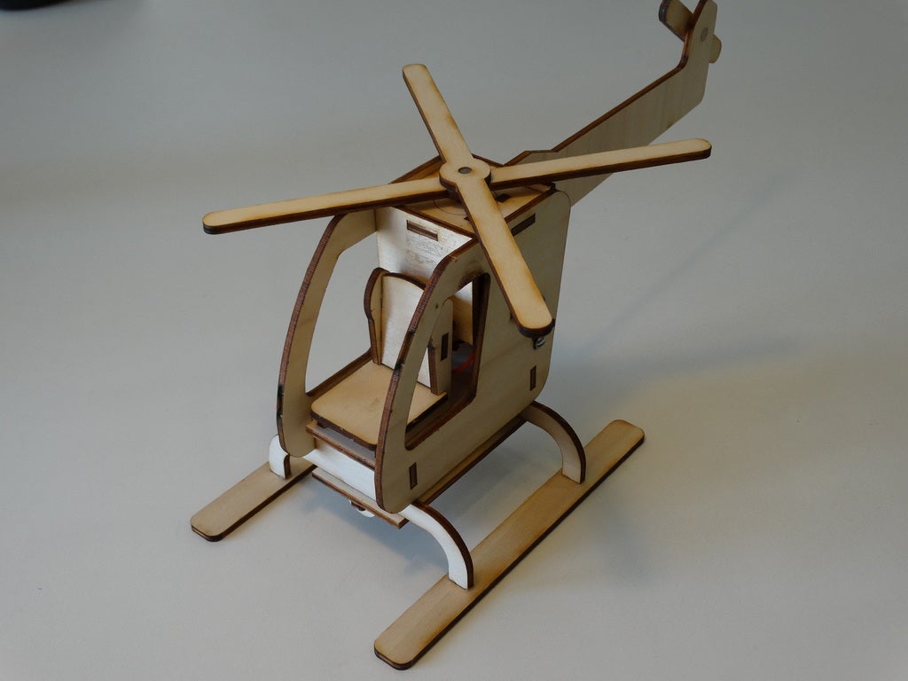 Laser Cut Motorized Helicopter 3D Puzzle