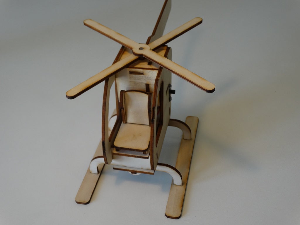 Laser Cut Motorized Helicopter 3D Puzzle