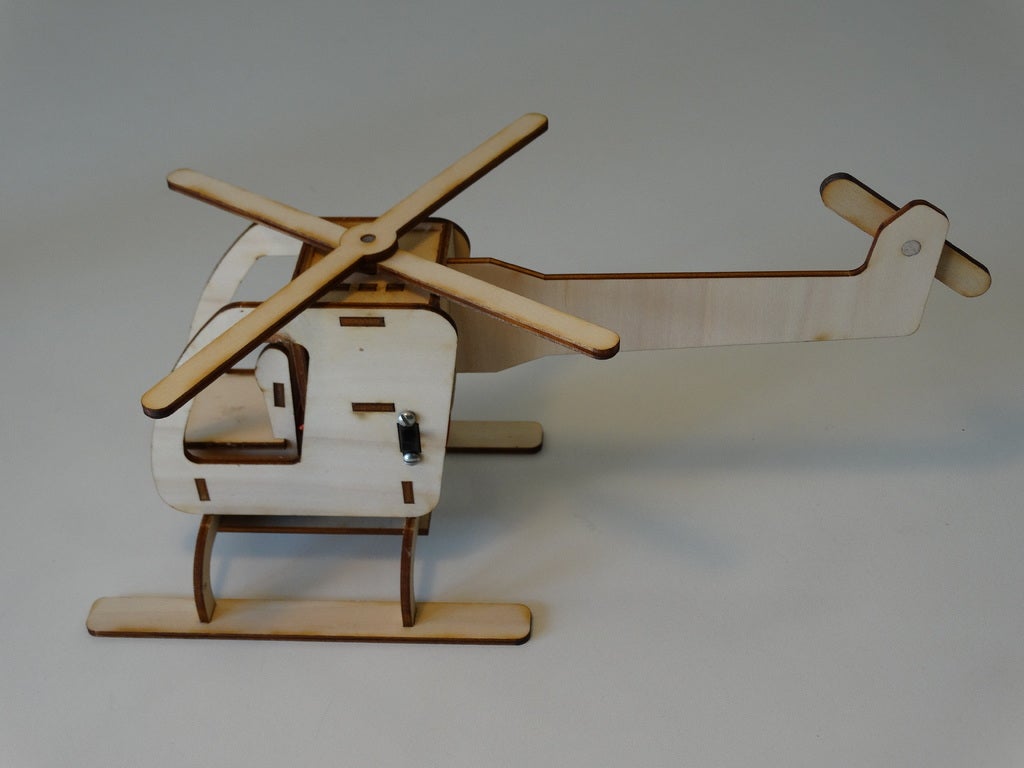 Laser Cut Motorized Helicopter 3D Puzzle