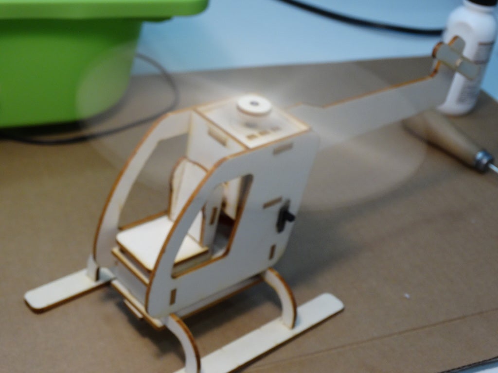 Laser Cut Motorized Helicopter 3D Puzzle